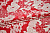 Хлопок с красным и белым цветочным принтом W-130598