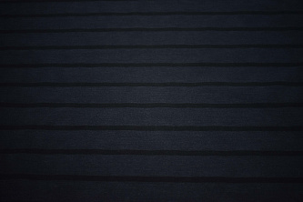 Костюмная синяя ткань в черную полоску W-133007