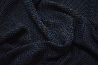 Пальтовая черная синяя ткань W-131516
