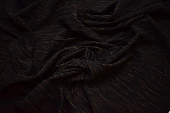Костюмная черная ткань полоска W-132272