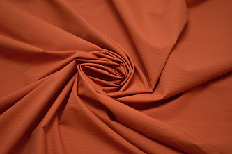 Курточная оранжевая ткань полоска W-131032