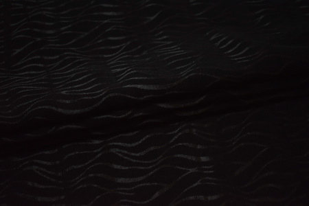 Костюмная черная ткань волны W-131499