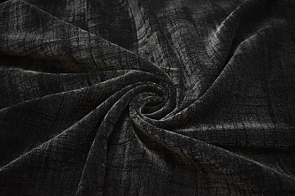 Пальтовая черная фактурная ткань W-132487