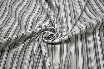 Рубашечная серо-белая ткань полоска W-132576