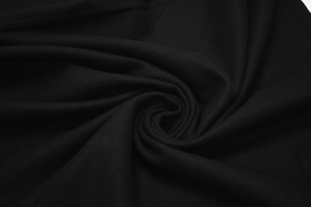 Пальтовая черная ткань W-129730