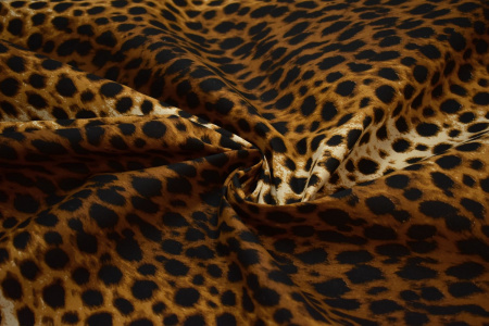 Хлопок коричневый черный леопард W-126851