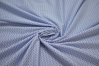 Рубашечная белая синяя ткань W-128036