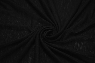 Трикотаж черный из шерсти W-124355