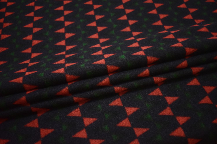 Пальтовая синяя красная ткань геометрия W-132483