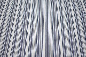 Рубашечная бело-синяя ткань полоска W-133193