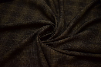 Костюмная коричневая ткань полоска W-132744