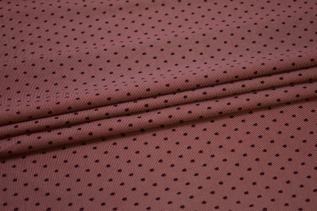 Рубашечная бордовая черная ткань горох W-132888