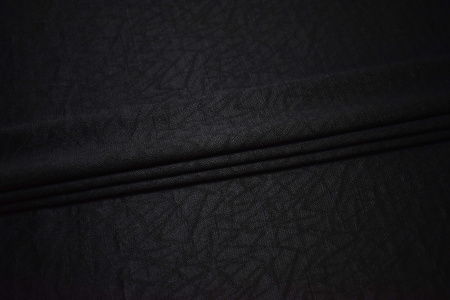 Костюмная черная ткань абстракция W-133154