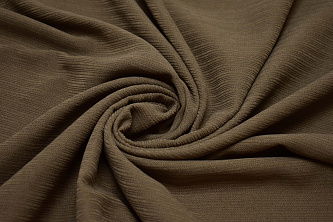 Костюмная фактурная коричневая ткань W-131918