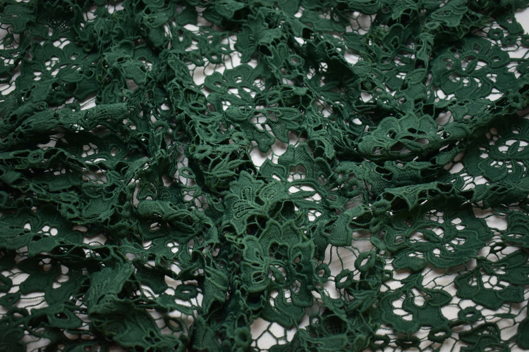 Кружево зеленое цветы W-126256