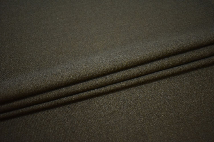 Костюмная цвета хаки ткань W-127050