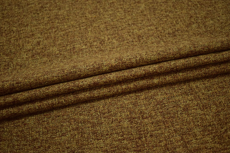 Костюмная букле коричневая оливковая ткань W-133178