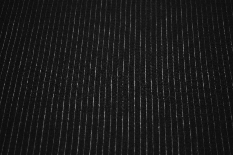 Трикотаж черный полоска W-125001