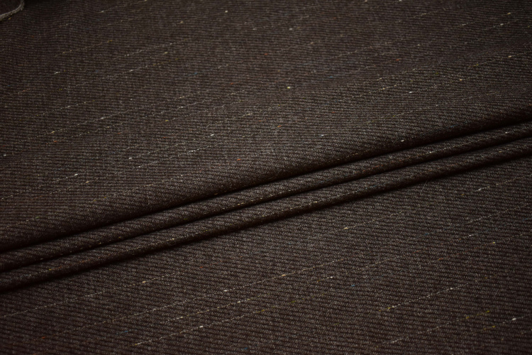 Костюмная коричневая ткань полоска W-132727