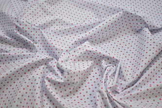 Рубашечная белая ткань геометрический узор W-132496
