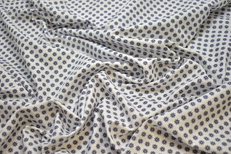 Рубашечная белая синяя ткань геометрия W-131559