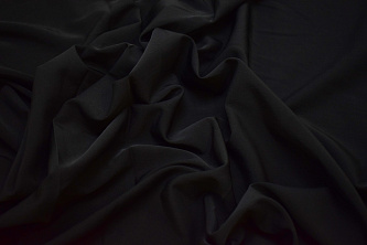Костюмная черная ткань с эластаном W-131210