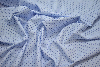 Рубашечная голубая синяя ткань геометрия W-132111