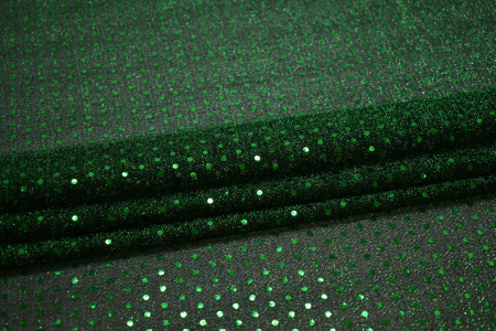 Сетка зеленая с пайетками W-127992