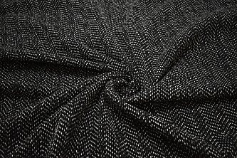 Пальтовая черная серая ткань W-131515