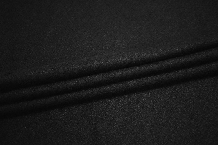 Пальтовая черная ткань W-129736