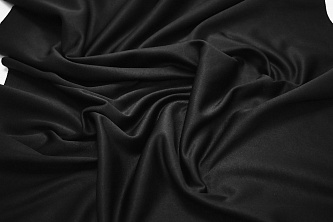 Пальтовая черная ткань W-130173