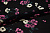 Шифон черный розовый цветы W-128467