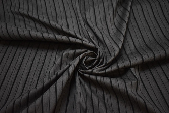 Рубашечная серая черная ткань полоска W-133036