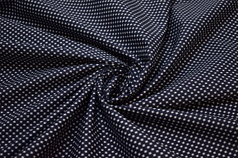 Рубашечная синяя белая ткань геометрия W-131532