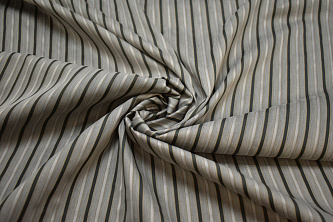 Рубашечная серая ткань полоска W-132256