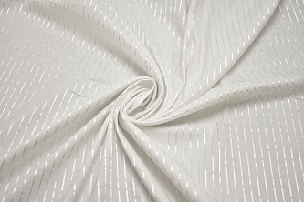 Рубашечная белая ткань в полоску W-131960