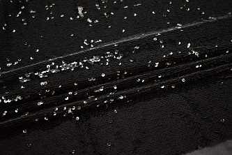Сетка с черными белыми пайетками W-130644