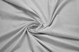Рубашечная белая черная ткань геометрия W-131877