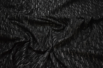 Костюмная черная серебряная ткань W-130213