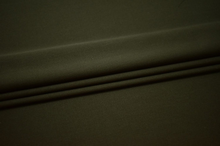 Костюмная цвета хаки ткань W-130943