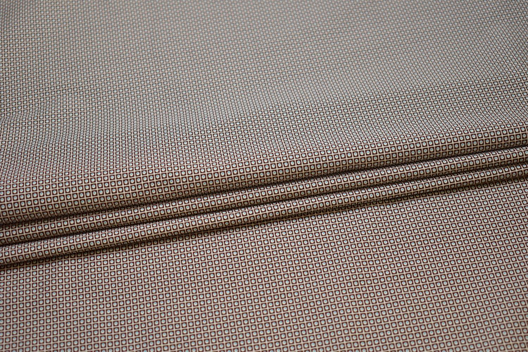 Рубашечная коричневая голубая ткань геометрия W-133201