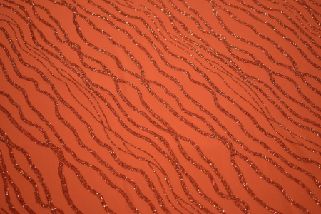 Трикотаж оранжевый волны полоска W-130683