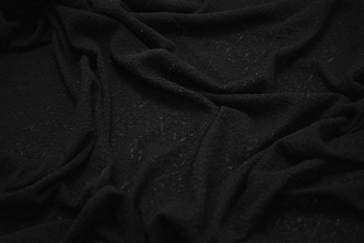 Трикотаж черный фактурный W-126704