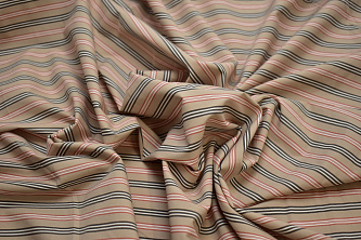 Рубашечная бежевая ткань полоска W-129589