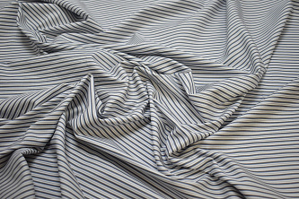 Рубашечная серая белая ткань полоска W-130980