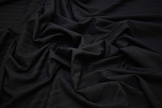 Костюмная тёмно-серая ткань в полоску W-132864