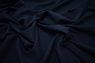 Костюмная фактурная тёмно-синяя ткань W-132811