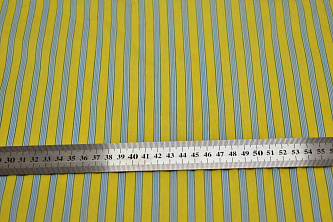 Плательная желтая голубая ткань полоска W-132788