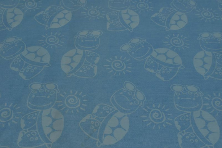 Скатертная голубая ткань с узором W-133864