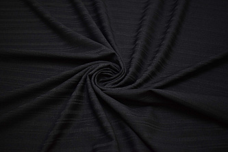 Костюмная тёмно-серая ткань в полоску W-132864